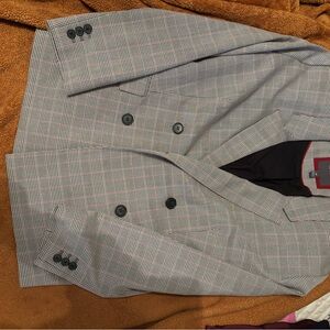 The Limited Classic Plaid Blazer with Red Trim